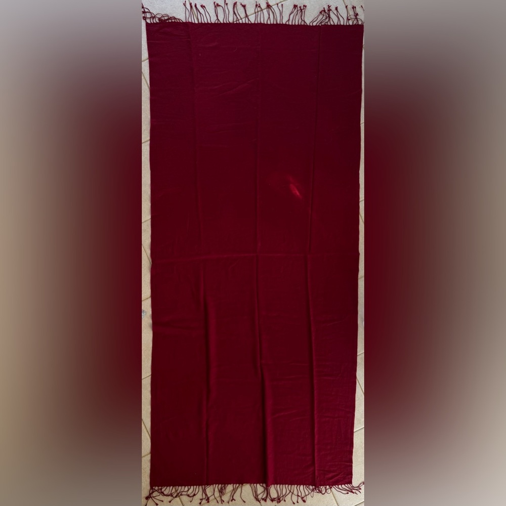 Pashmina Deep Red Cashmere Fabric